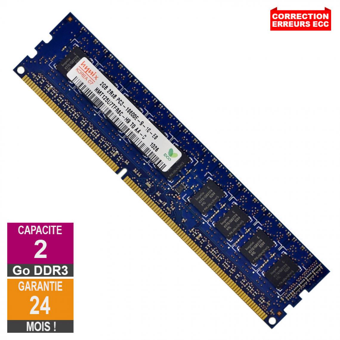 Hynix - Barrette Mémoire 2Go RAM DDR3 Hynix HMT125U7TFR8C-H9 PC3-10600E 1333MHz 2Rx8 - RAM PC Fixe