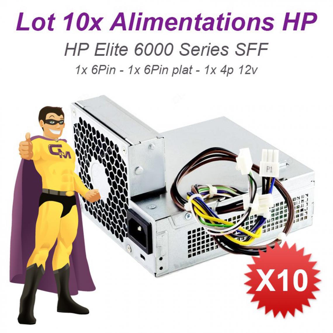 Hp - Lot 10x Alimentations PC HP Elite 6000 6005 6200 6300 SFF 611481-001 613762-001 - Alimentation modulaire