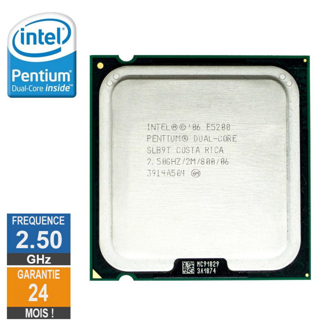 Intel - Processeur Intel Pentium D E5200 2.50GHz SLB9T LGA775 2Mo - Processeur INTEL