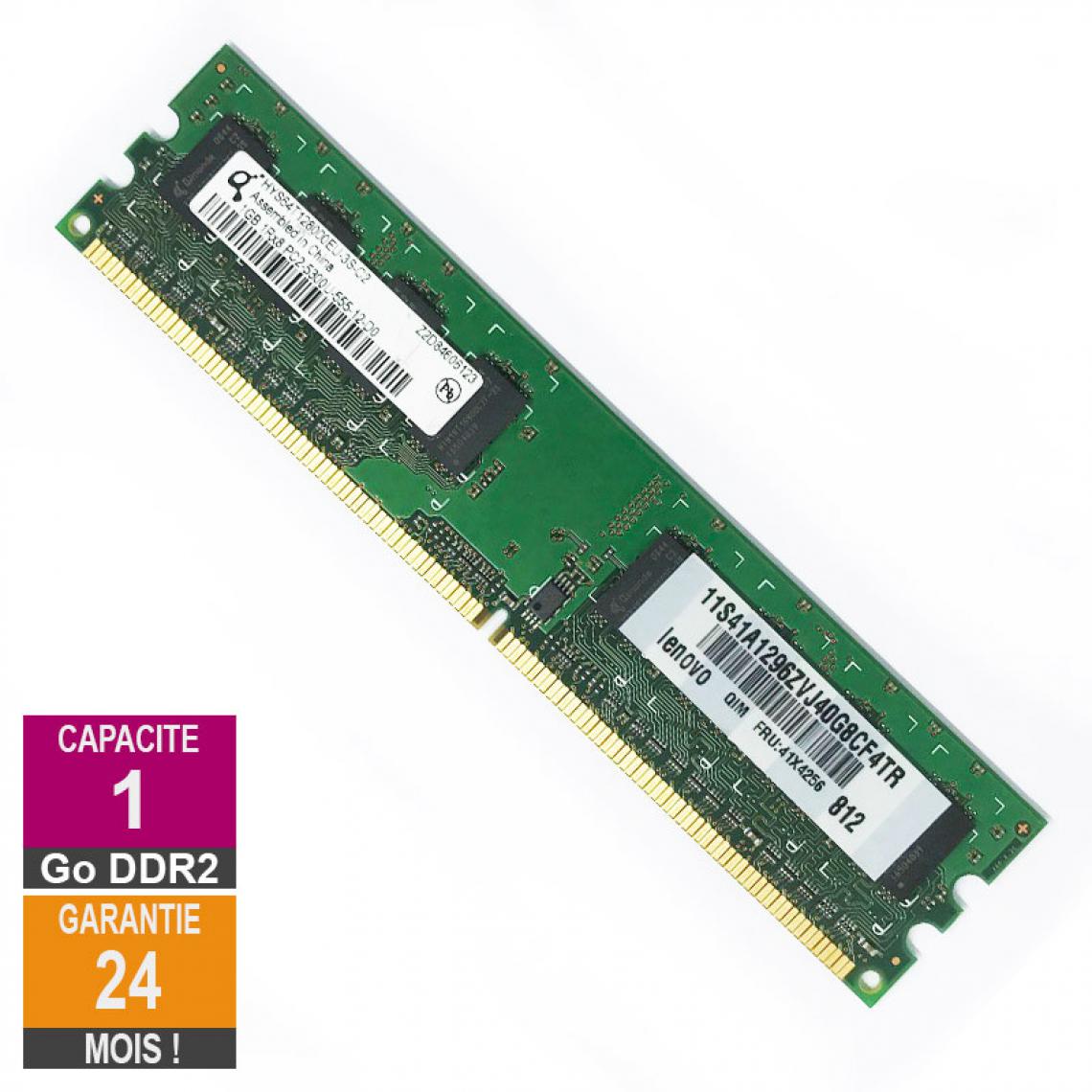 Qimonda - Barrette Mémoire 1Go RAM DDR2 Qimonda HYS64T128000EU-3S-C2 DIMM PC2-5300U - RAM PC Fixe
