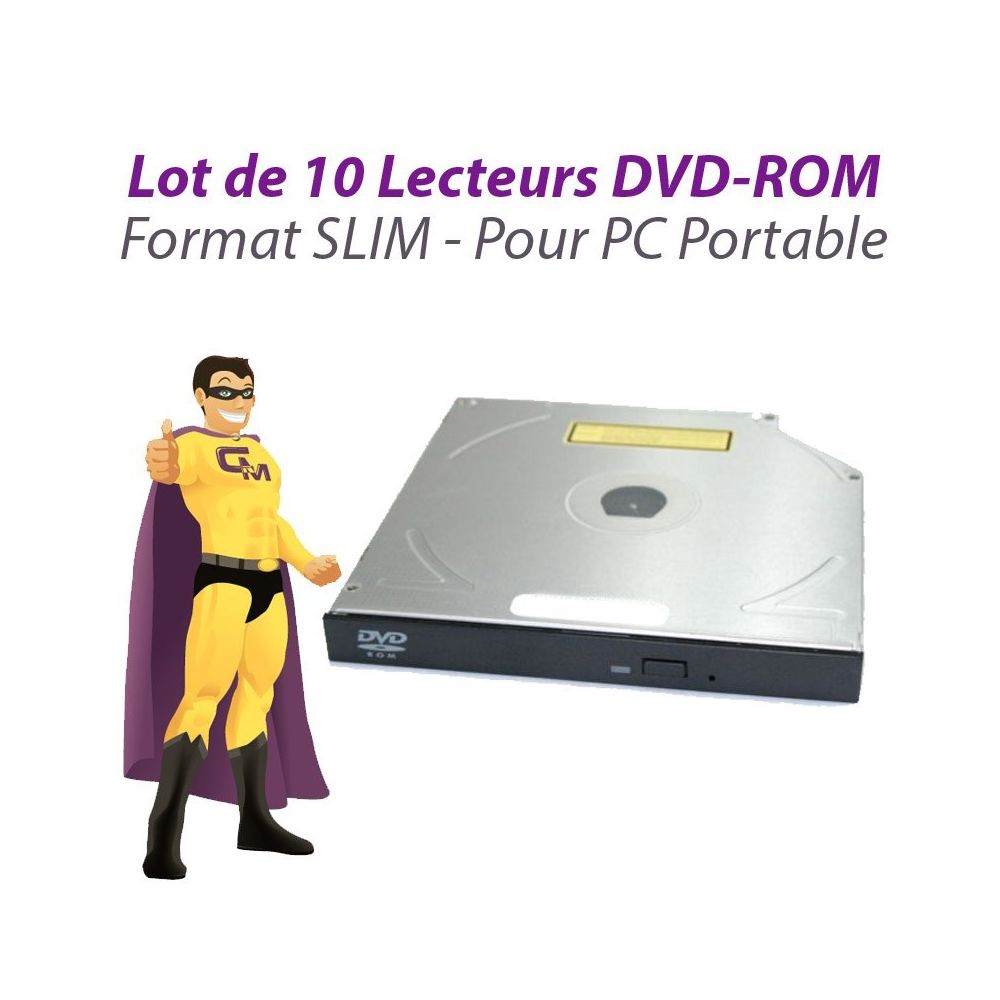 Philips - Lot 10x Lecteurs SLIM DVD-ROM SATA Philips Lite-On Sony Hitachi PC Portable SFF - Lecteur Blu-ray