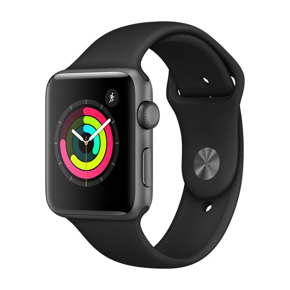 Apple - Watch 3 - 42 - Alu noir / Bracelet Sport noir - Apple Watch