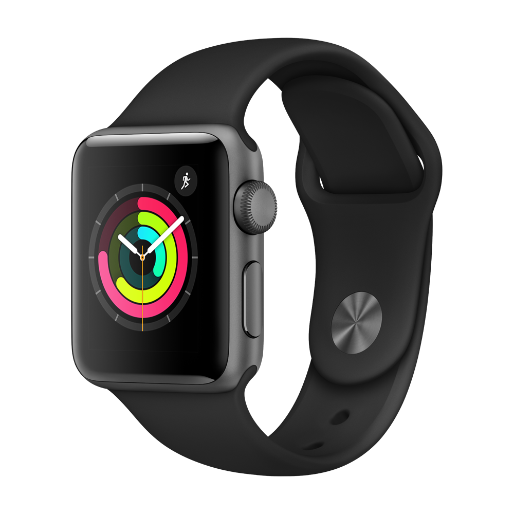 Apple - Watch 3 - 38 - Alu noir / Bracelet Sport noir - Apple Watch