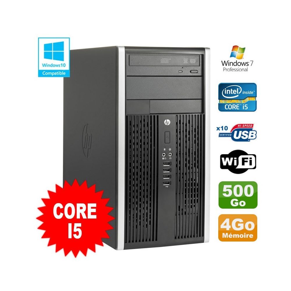 Hp - PC Tour HP Elite 8200 Core I5 3.1Ghz 4Go Disque 500Go Graveur WIFI Win 7 - PC Fixe