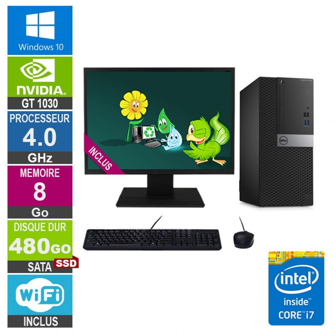 Dell - PC Gamer LPG-7040 i7-6700 4.00GHz 8Go/480Go SSD/GT 1030/22" - PC Fixe