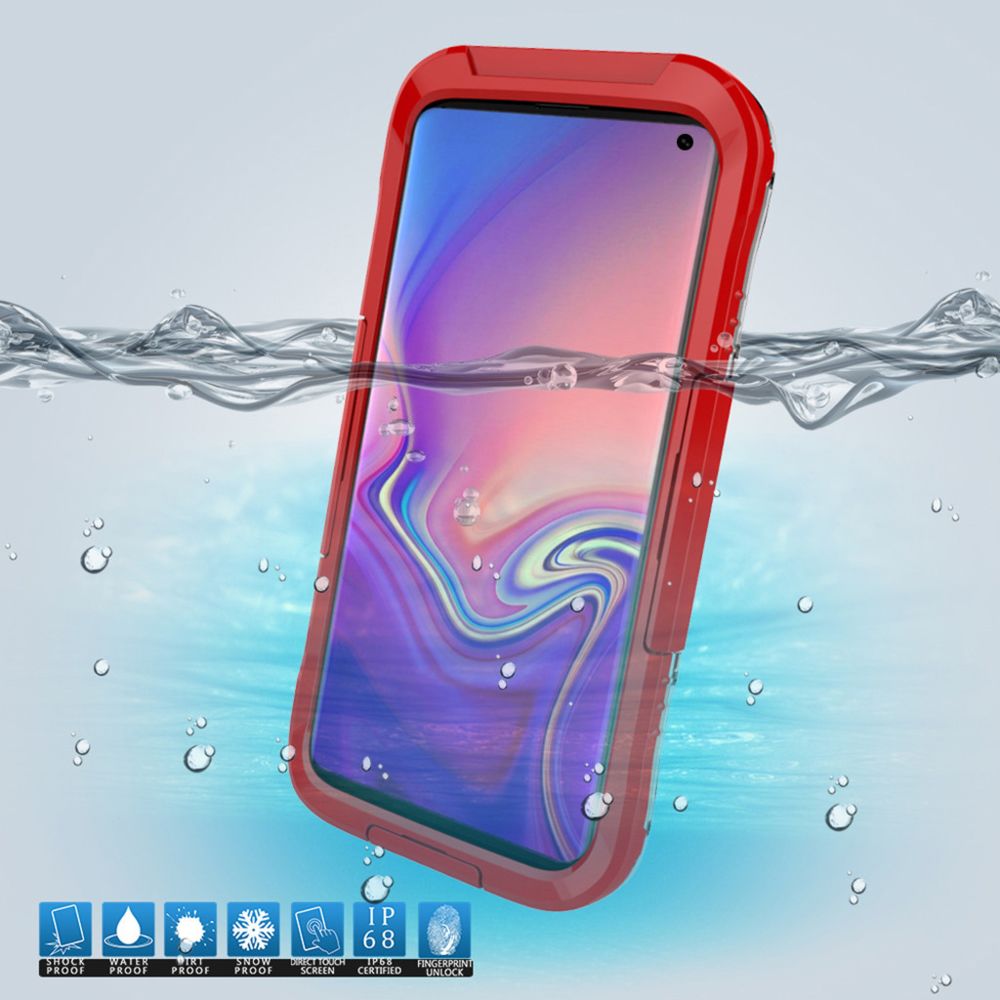 Generic - Boîtier étanche couverture avec écran protecteur pour Samsung Galaxy S10 6.1inch rouge - Autres accessoires smartphone