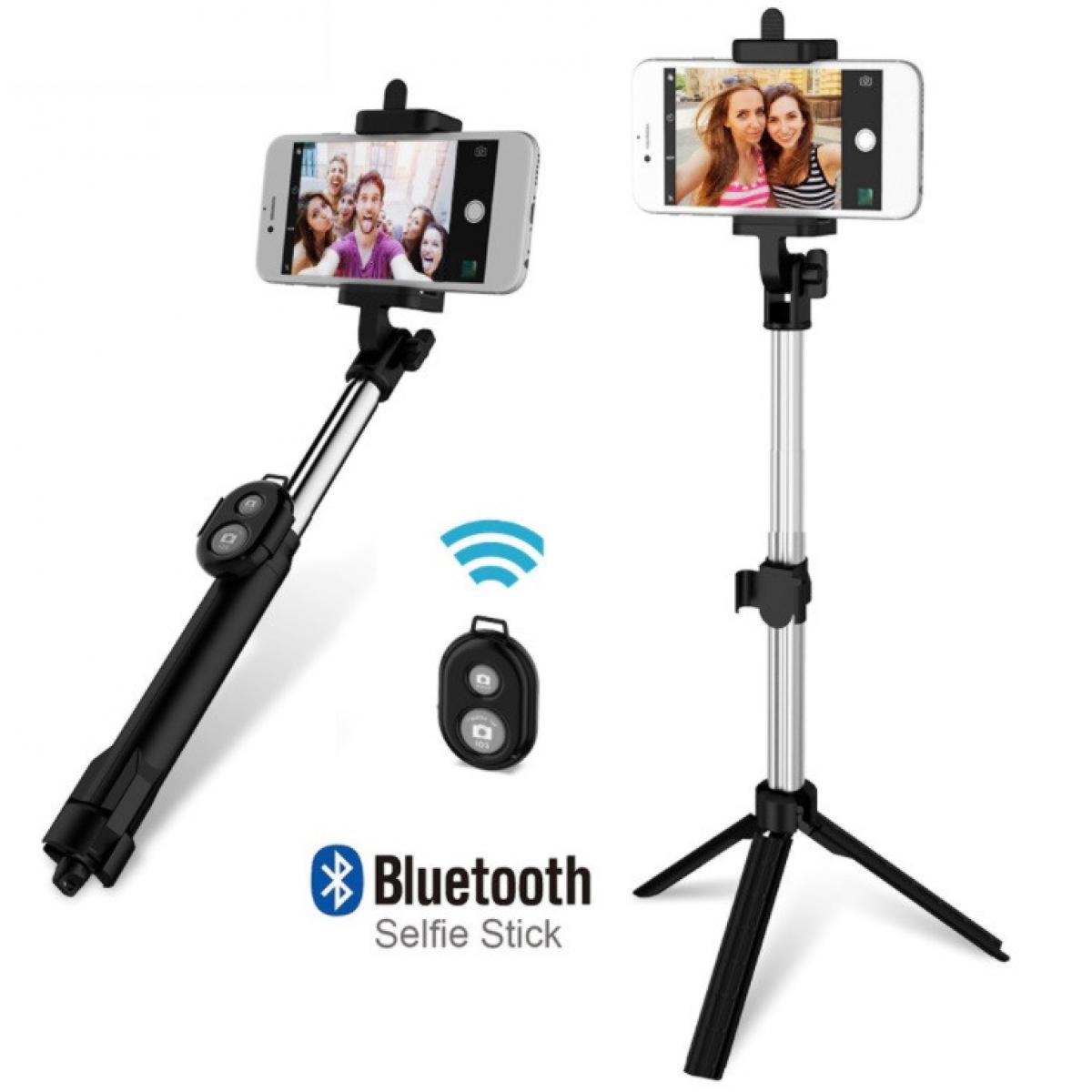 Shot - Perche Selfie avec Trepied pour "IPHONE 12 Pro Max"Bluetooth Sans Fil Selfie Stick IOS Reglable Telecommande Photo (NOIR) - Autres accessoires smartphone
