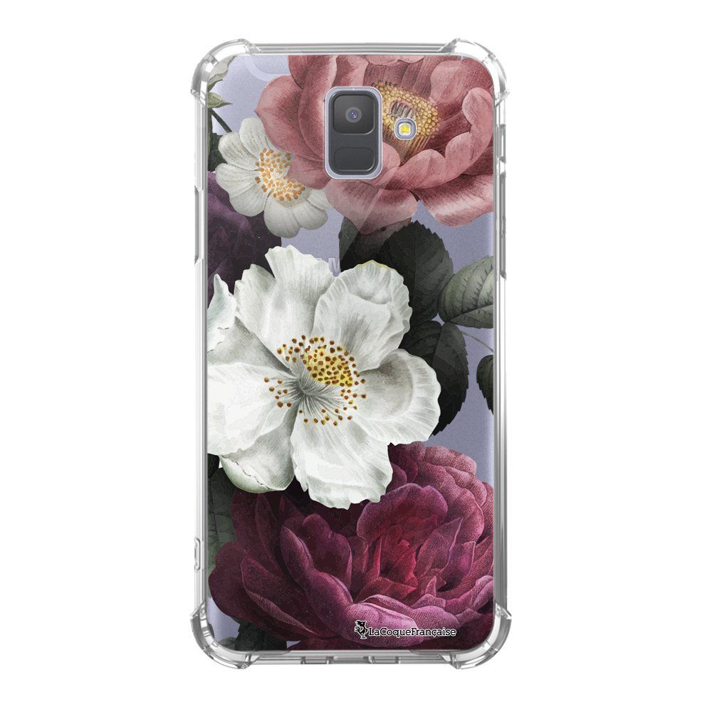 La Coque Francaise - Coque Samsung Galaxy A6 2018 anti-choc souple avec angles renforcés transparente Fleurs roses La Coque Francaise - Coque, étui smartphone