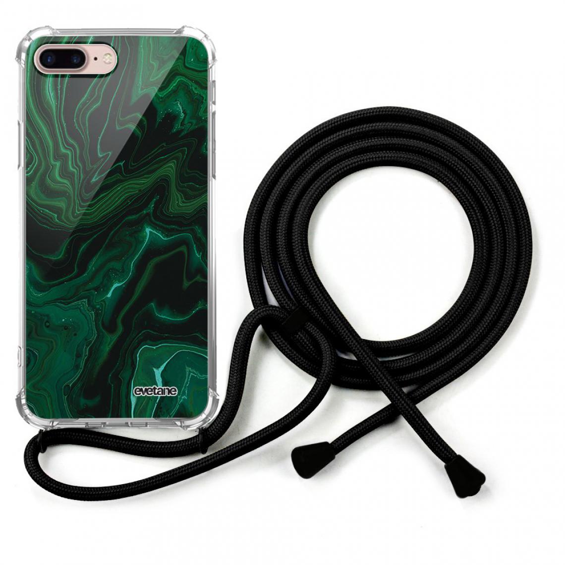 Evetane - Coque iPhone 7 Plus /8 Plus coque avec cordon transparente Mercure Vert - Coque, étui smartphone
