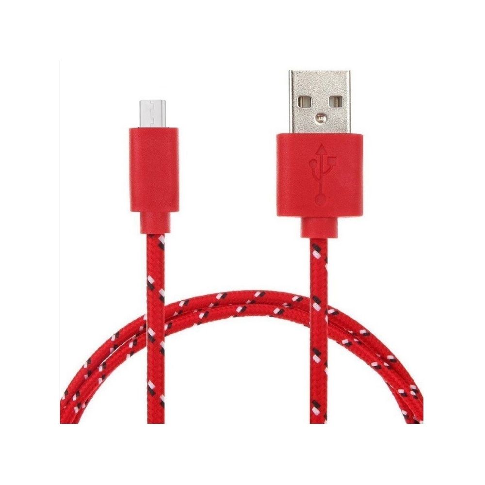 Shot - Cable Tresse Type C pour ALCATEL 5 3m Chargeur USB Reversible Connecteur Tissu Tisse Nylon (ROUGE) - Chargeur secteur téléphone