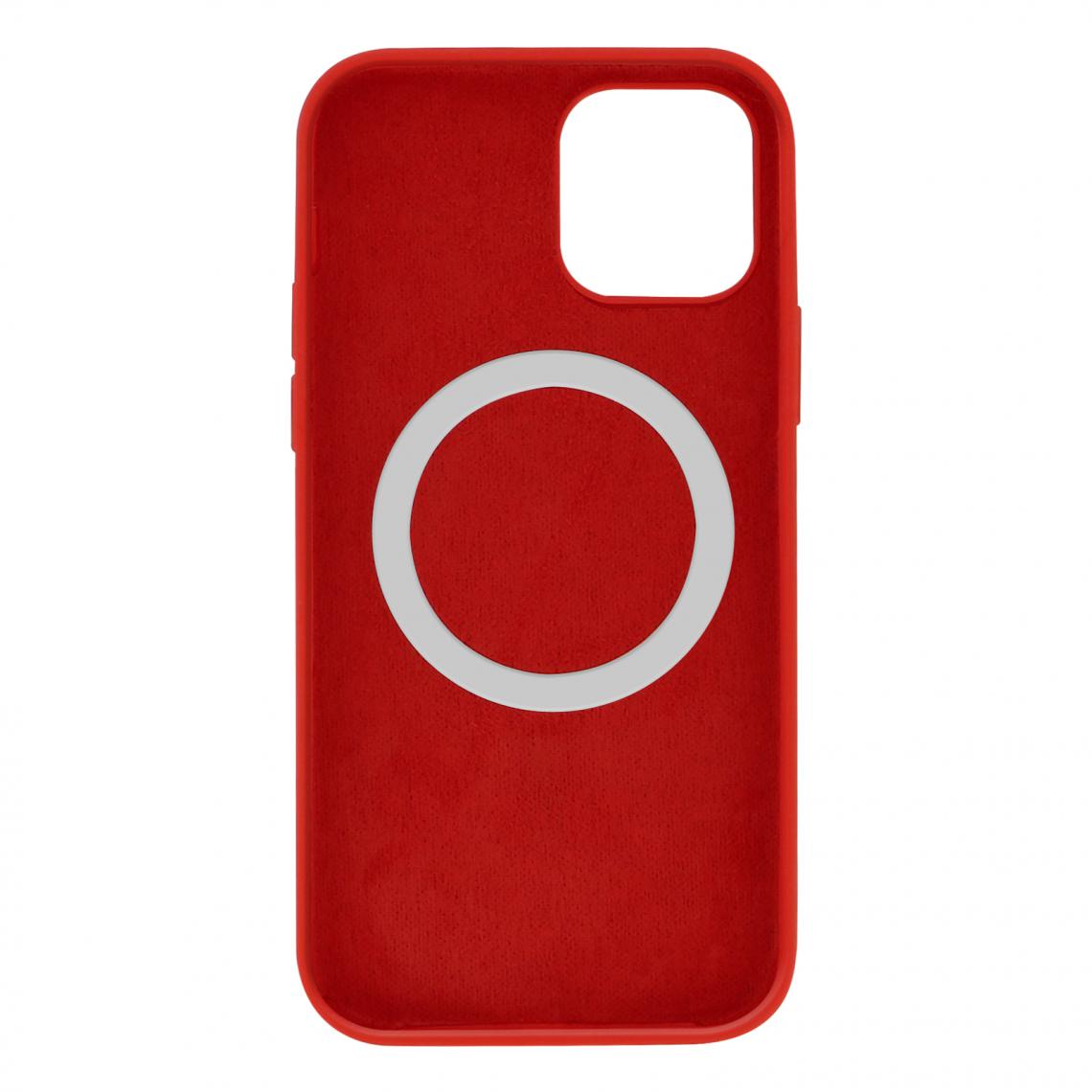 Avizar - Coque Apple iPhone 12 / 12 Pro Magsafe Silicone semi-rigide Anti-traces - Rouge - Coque, étui smartphone