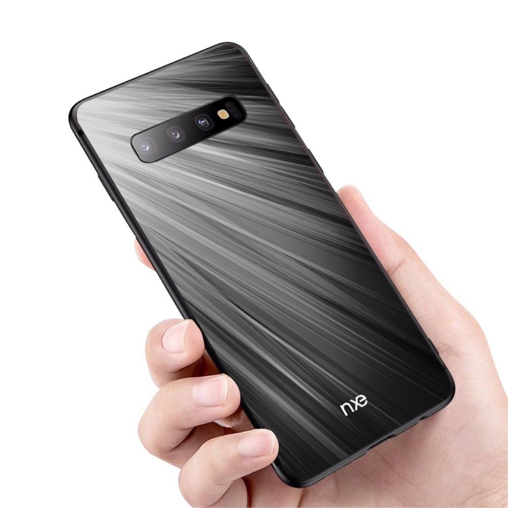marque generique - Coque en TPU combinaison de verre pour l'impression de motifs blanc/noir pour votre Samsung Galaxy S10 Plus - Coque, étui smartphone