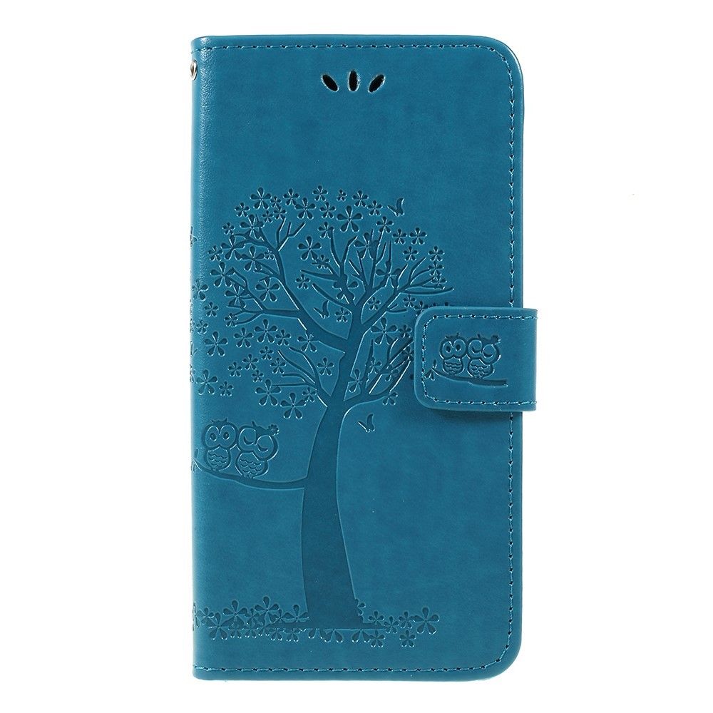marque generique - Etui en PU chouette arboricole bleu pour votre Samsung Galaxy A7 (2018) - Autres accessoires smartphone
