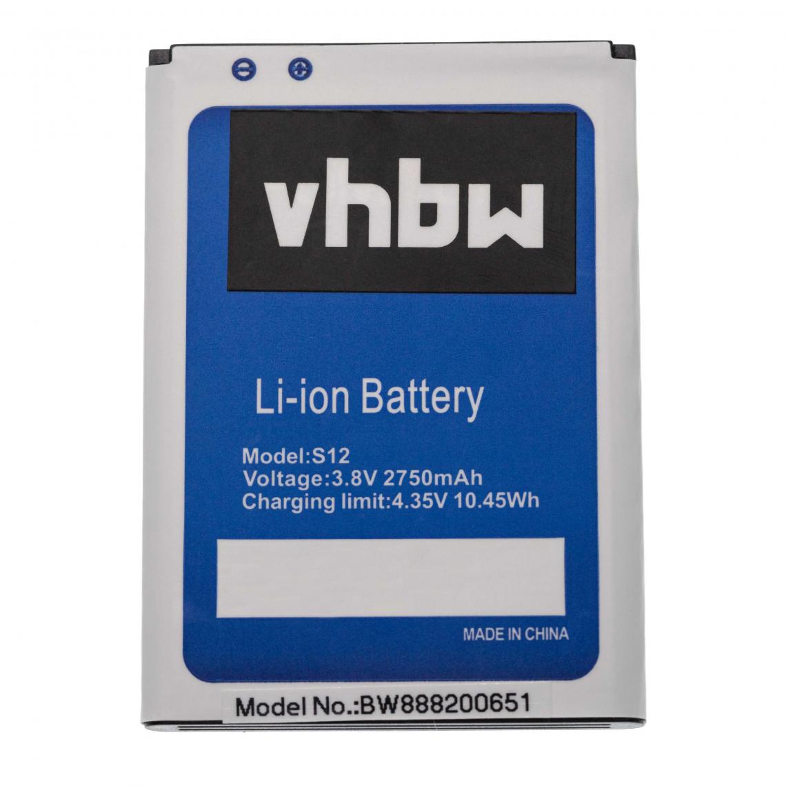 Vhbw - vhbw batterie compatible avec HomTom S12 smartphone (2750mAh, 3.8V, Li-Ion) - Batterie téléphone
