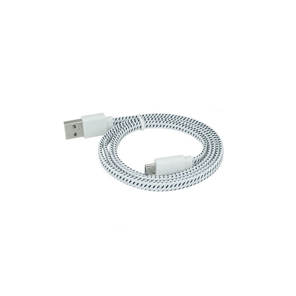 Shot - Cable Tresse Type C pour SONY Xperia XA2 3m Chargeur USB Reversible Connecteur Tissu Tisse Nylon (BLANC) - Chargeur secteur téléphone