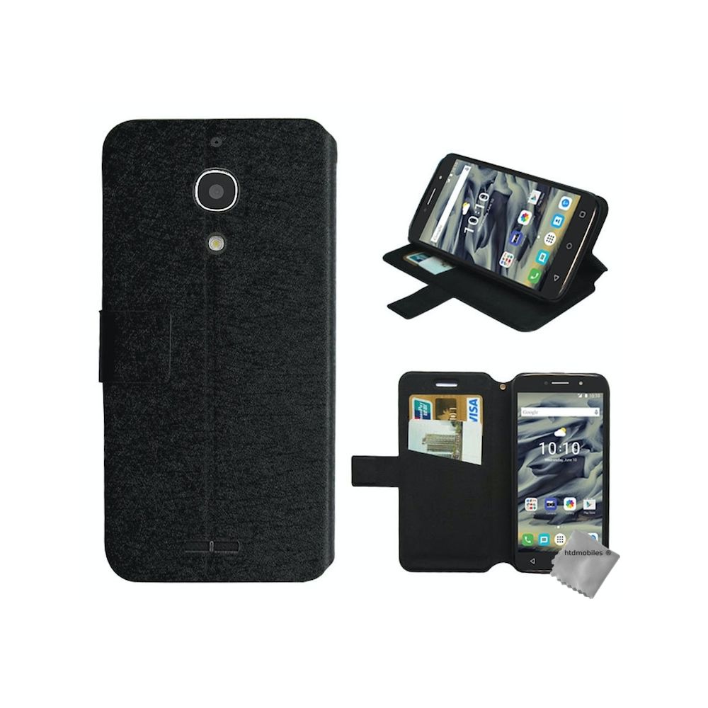 Htdmobiles - Housse etui coque pochette portefeuille pour Alcatel One Touch Pixi 4 3G (6.0) + film ecran - NOIR - Autres accessoires smartphone