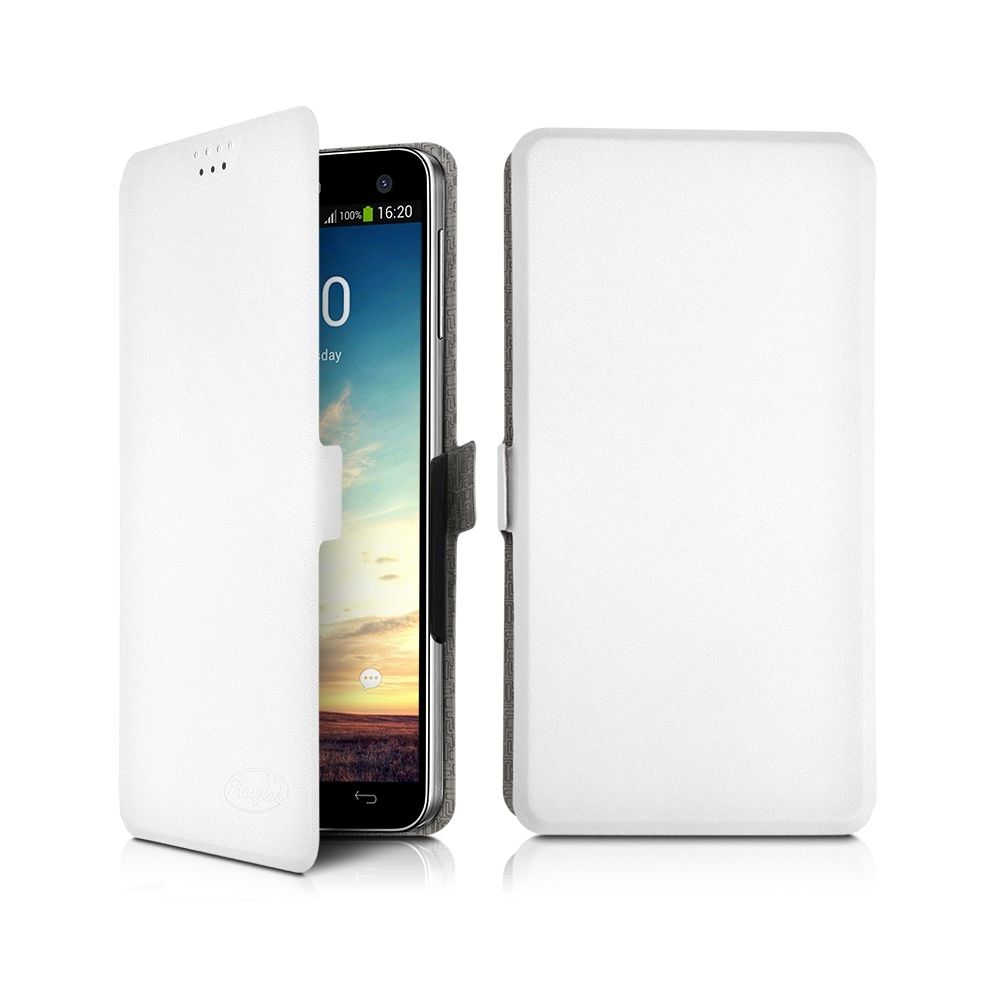 Karylax - Etui Universel M porte-carte à rabat lateral Blanc pour Homtom HT16 Pro 4G - Autres accessoires smartphone