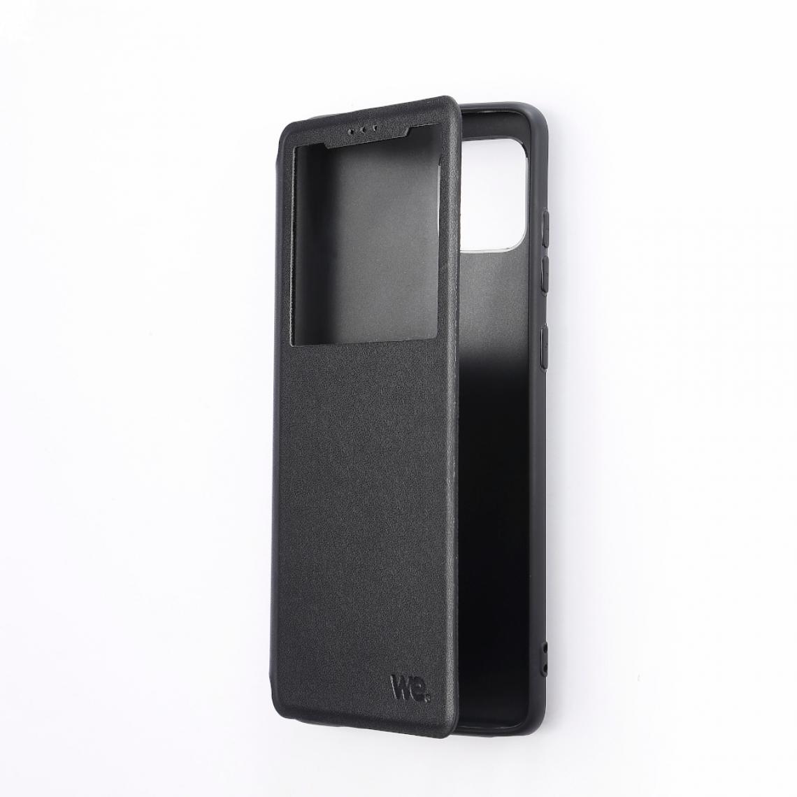 We - ***Folio avec fenêtre - Galaxy J4+ Noir Accès caméra - Léger - Flexible - Autres accessoires smartphone