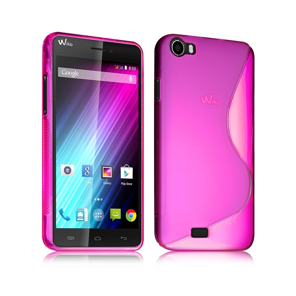 Karylax - Housse Etui Coque S-Line pour Wiko Lenny couleur Rose Fushia + Film de Protection - Autres accessoires smartphone