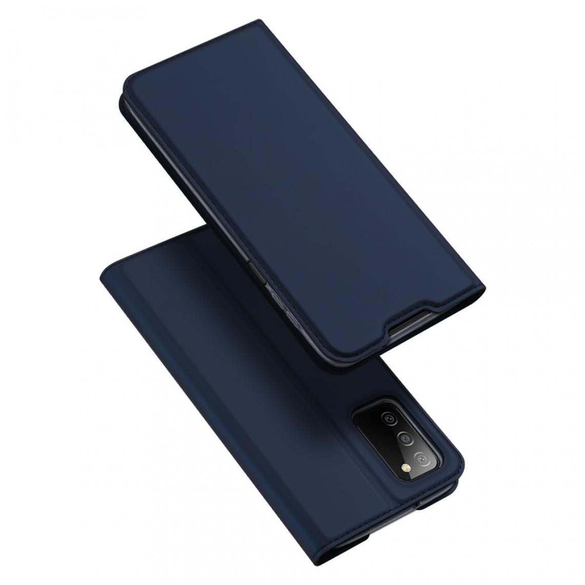 Dux Ducis - Etui en PU Porte-cartes Design Flip avec support bleu pour votre Samsung Galaxy A03s - Coque, étui smartphone