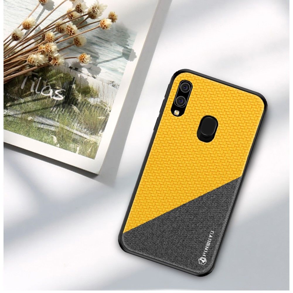 marque generique - Etui en PU Honor Series jaune pour votre Samsung Galaxy A30/A20 - Coque, étui smartphone