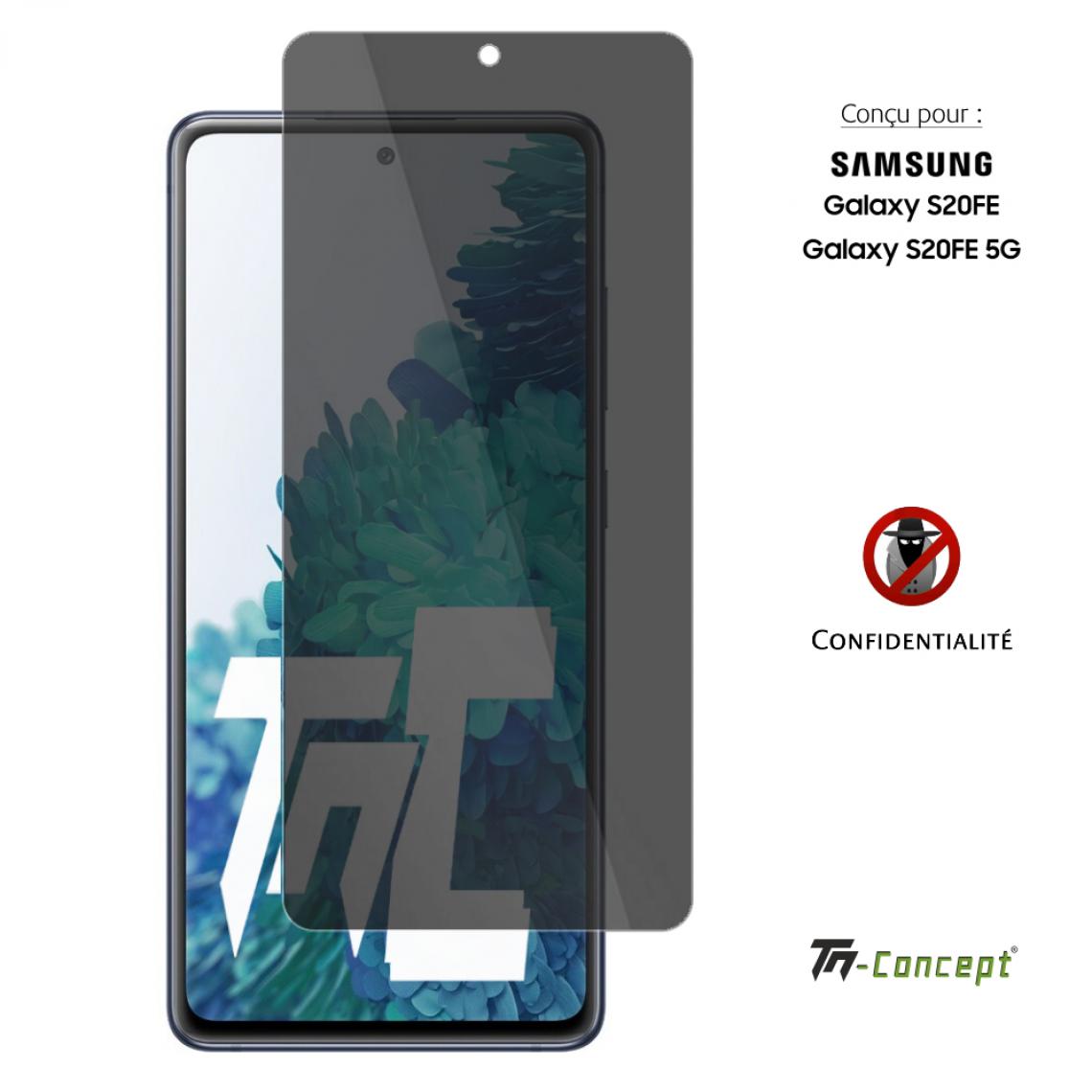 Tm Concept - Verre trempé teinté - Samsung Galaxy S20 Fan Edition - Anti-espion - TM Concept® - Protection écran smartphone