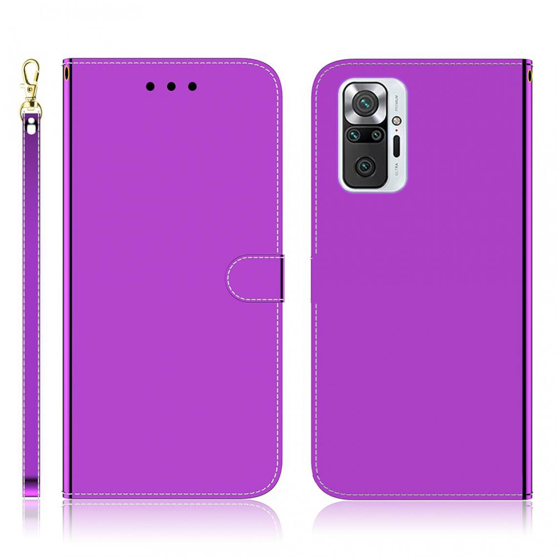 Other - Etui en PU Surface semblable à un miroir avec support violet pour votre Xiaomi Redmi Note 10 Pro/Note 10 Pro Max - Coque, étui smartphone