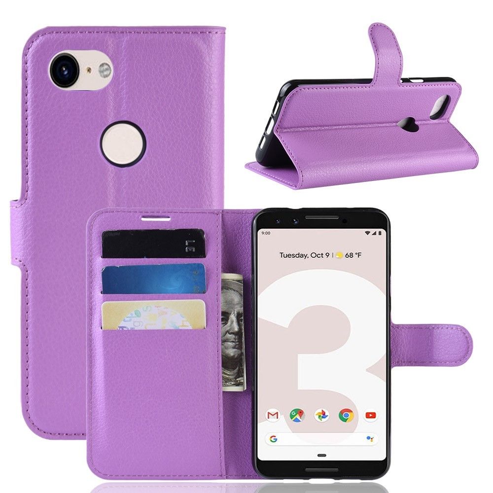 marque generique - Etui en PU avec support violet pour votre Google Pixel 3 lite - Coque, étui smartphone