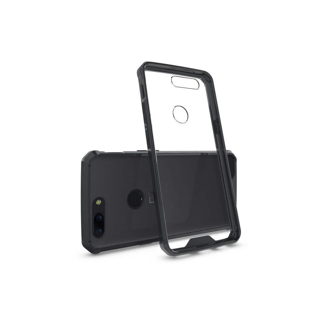 Kabiloo - Coque rigide pour One-Plus 5T noir et transparent - Coque, étui smartphone