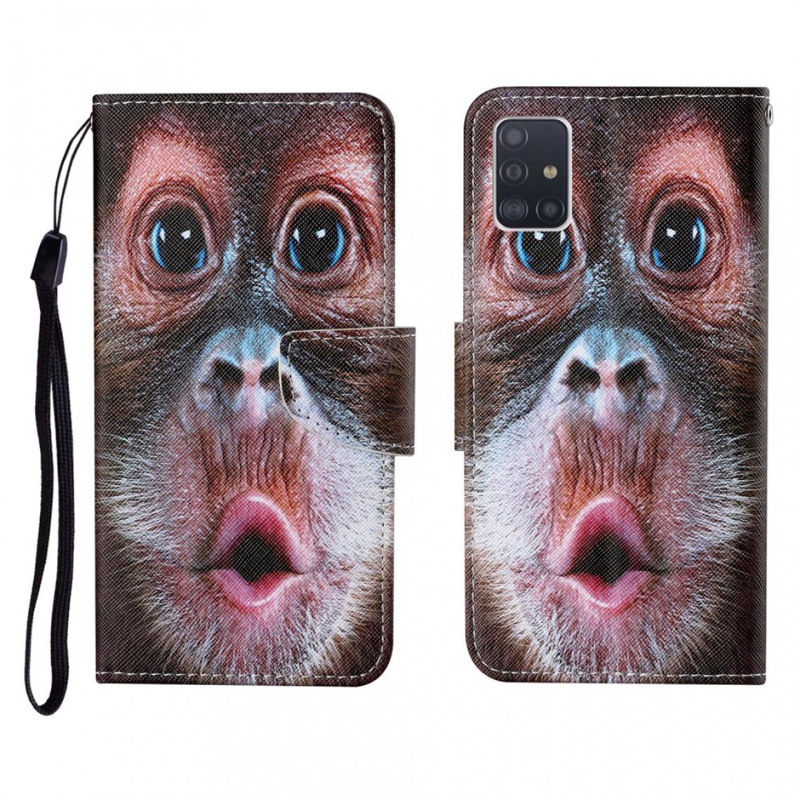 Other - Etui en PU Impression de motifs de texture croisée avec support singe pour votre Samsung Galaxy A71 4G SM-A715 - Coque, étui smartphone