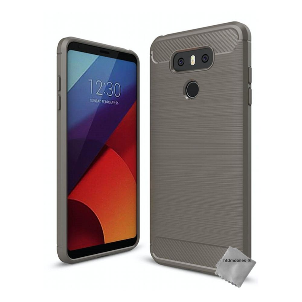 Htdmobiles - Housse etui coque silicone gel carbone pour LG G6 + film ecran - GRIS - Autres accessoires smartphone