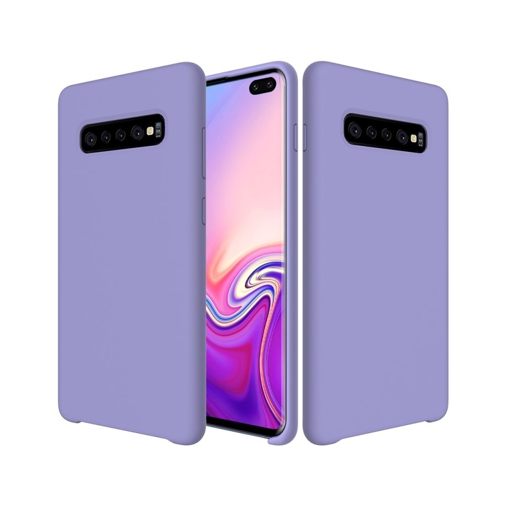 Wewoo - étuis Coque Housse en silicone liquide antichoc de couleur solide pour Galaxy S10 + (violet) - Coque, étui smartphone