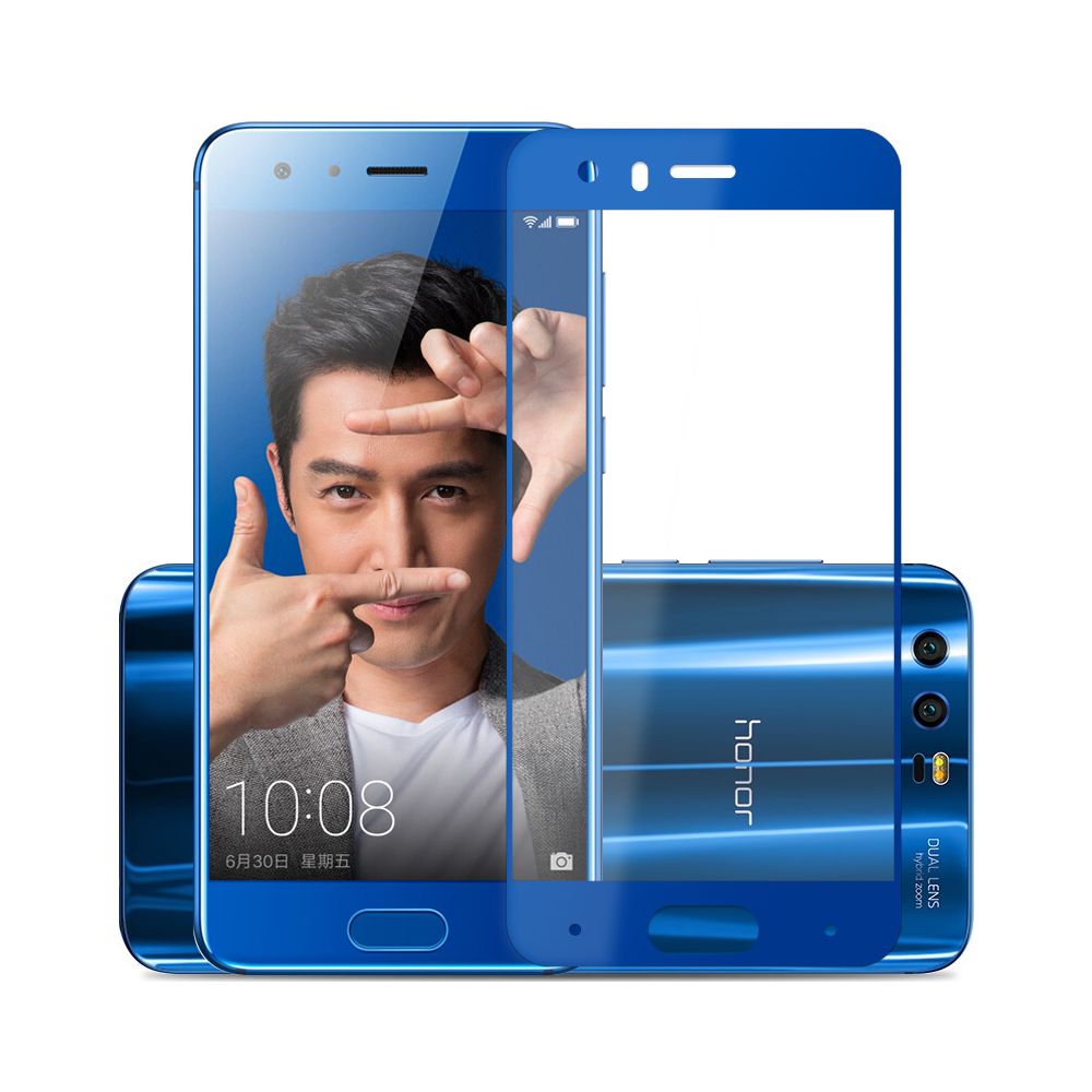 Xeptio - Huawei Honor 9 4G : Protection d'écran FULL Cover en verre trempé - Tempered glass Screen protector 9H premium / Films vitre Protecteur d'écran Honor9 smartphone 2017 / 2018 contour bleu - Version intégrale avec accessoires - XEPTIO - Protection écran smartphone