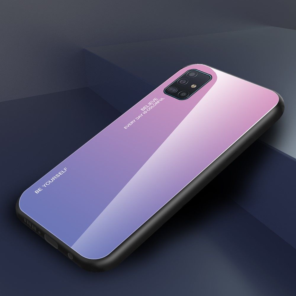 marque generique - Coque en TPU verre dégradé rose/violet pour votre Samsung Galaxy A51 - Coque, étui smartphone