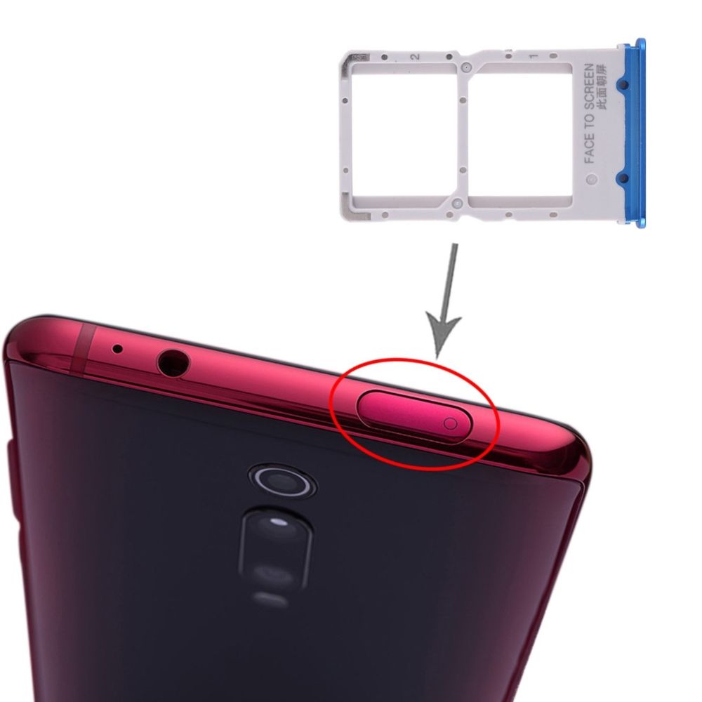 Wewoo - Tiroir de Carte SIM Plateau pour SIM + SIM Xiaomi Redmi K20 / K20 Pro / 9T / 9T Bleu - Autres accessoires smartphone