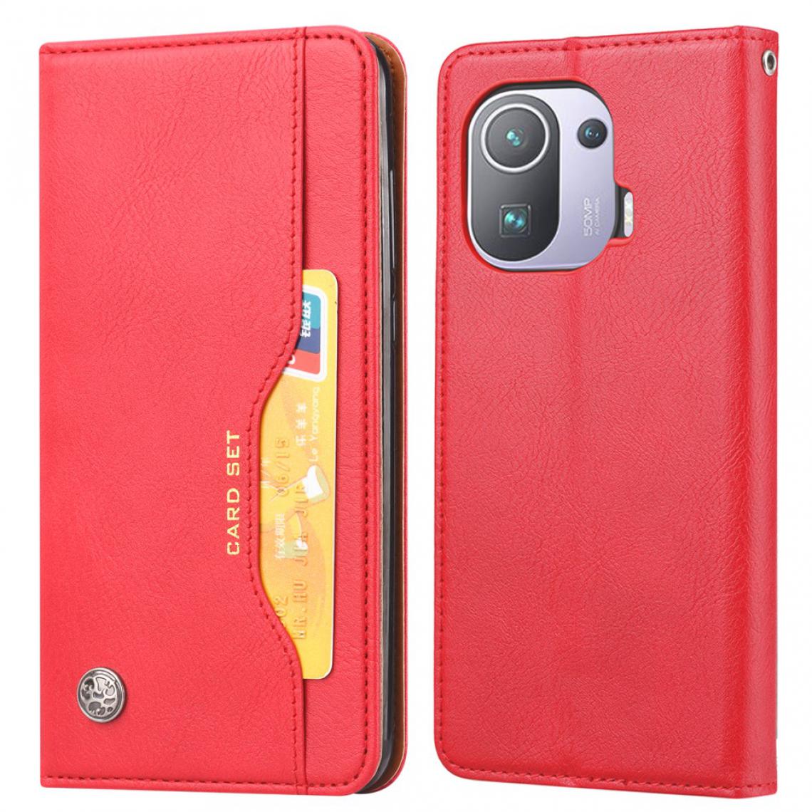 Other - Etui en PU Auto-absorbé avec support rouge pour votre Xiaomi Mi 11 Pro - Coque, étui smartphone