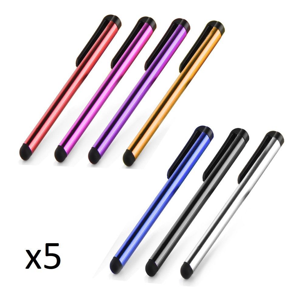 Shot - Stylet Fin Aluminium x5 pour WIKO Rainbow Up Smartphone Tablette Ecrire Universel Lot de 5 (VIOLET) - Autres accessoires smartphone