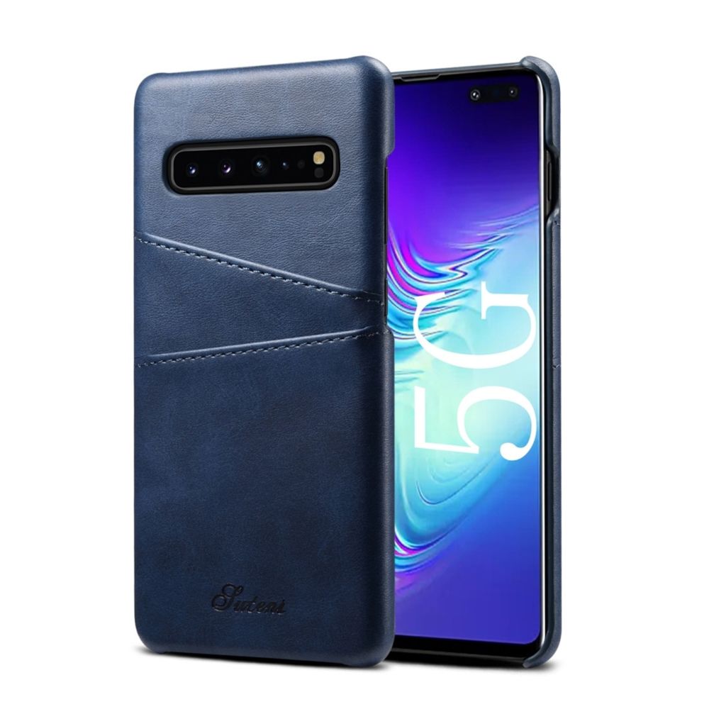 Wewoo - Coque Rigide Suteni Étui protecteur de mollet et emplacements de carte pour Galaxy S10 5G bleu - Coque, étui smartphone