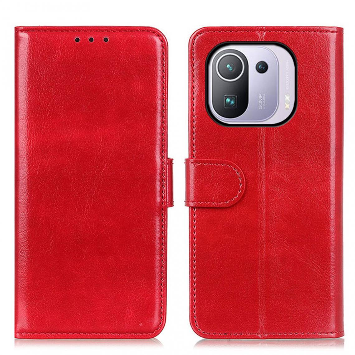 Other - Etui en PU Cheval fou avec support rouge pour votre Xiaomi Mi 11 Pro - Coque, étui smartphone