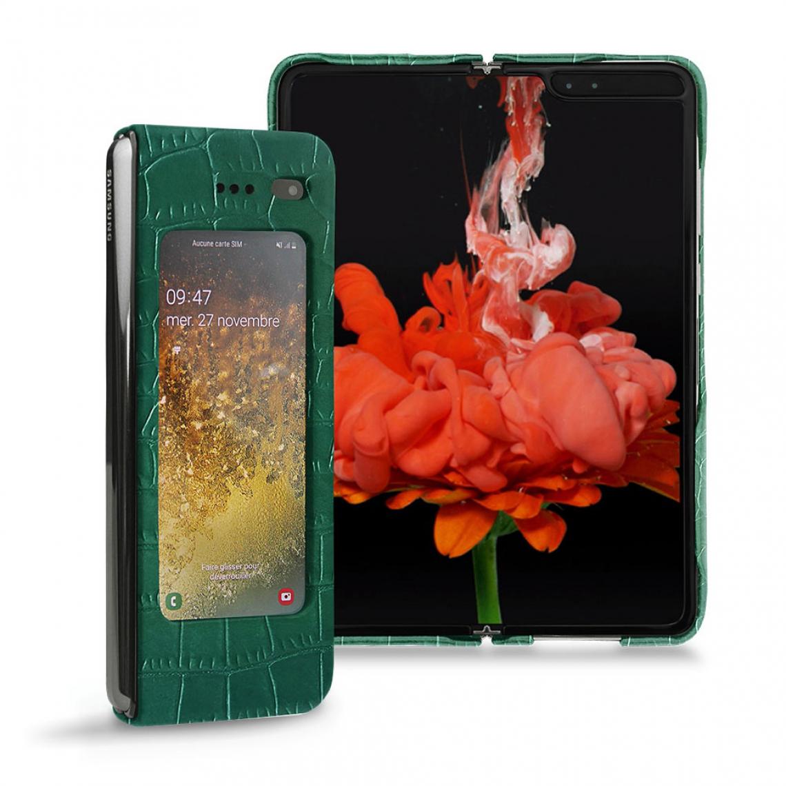 Noreve - Coque cuir Samsung Galaxy Fold - Seconde peau - Crocodile pino - cuir Horizon - NOREVE - Coque, étui smartphone