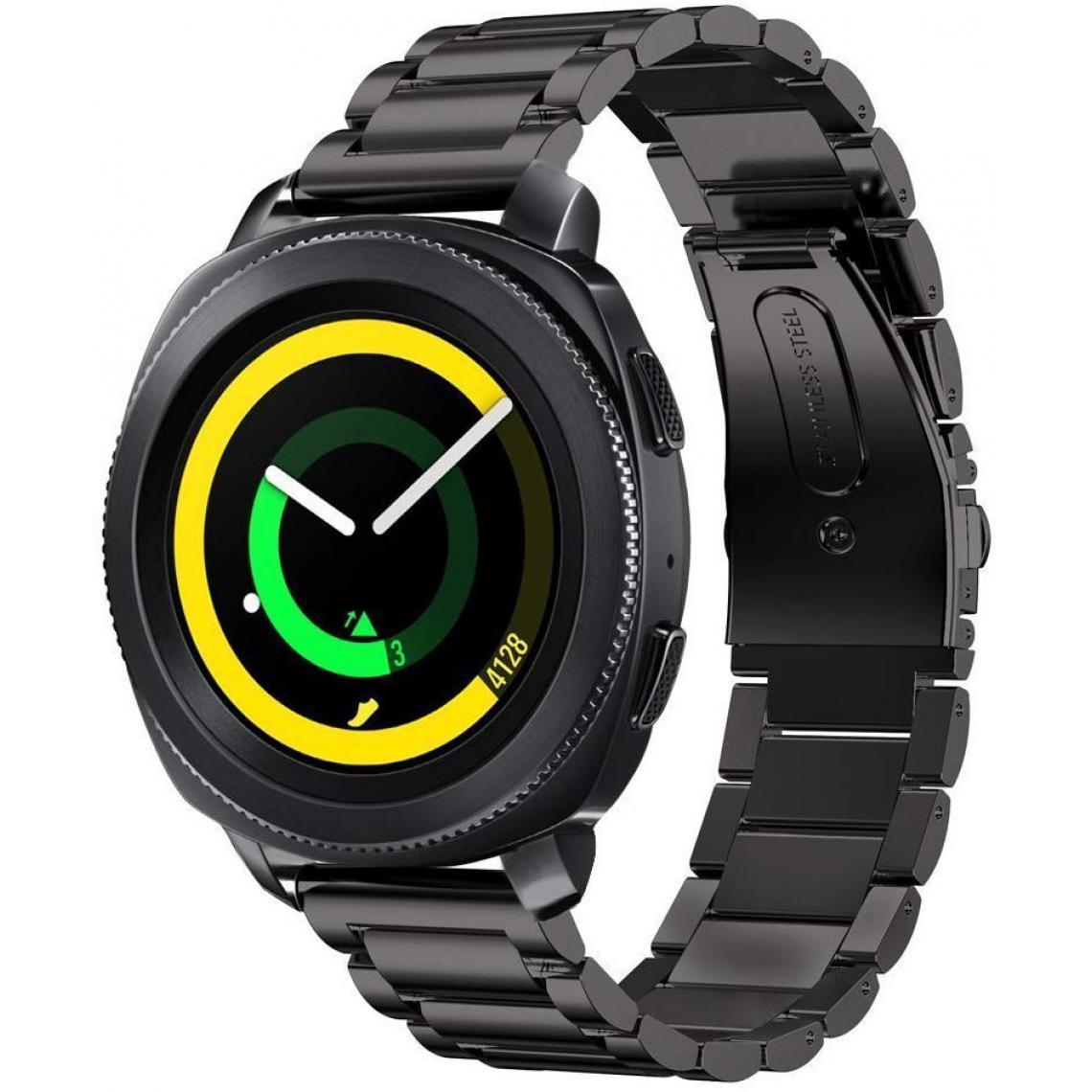 Phonecare - Bracelet Acier Stainless Lux + Outil - Samsung Galaxy Watch Active2 Wi-Fi - 44mm - Noir - Autres accessoires smartphone