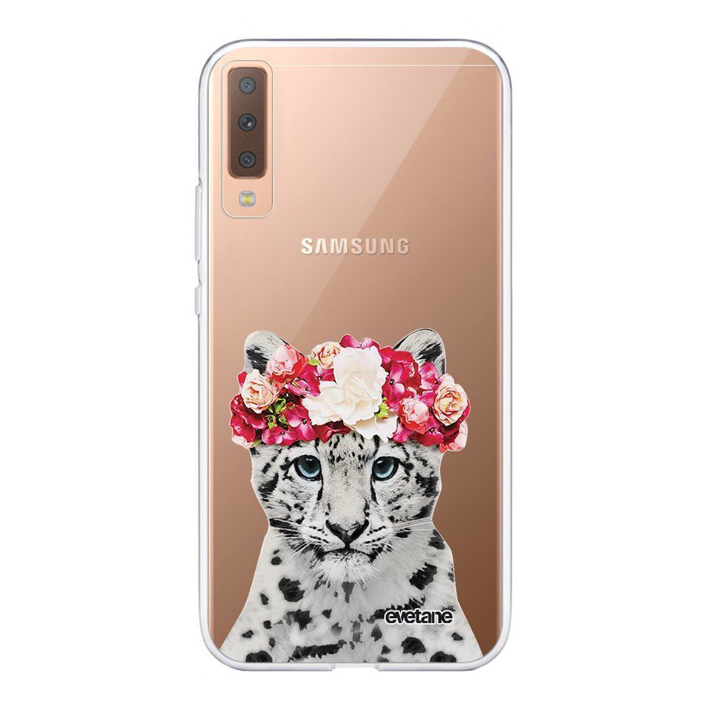 Evetane - Coque Samsung Galaxy A7 2018 souple transparente Leopard Couronne Motif Ecriture Tendance Evetane. - Coque, étui smartphone