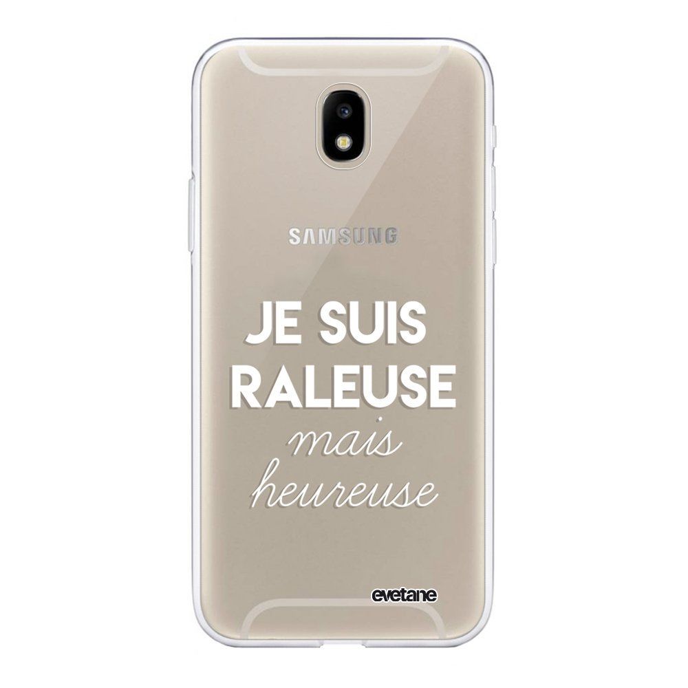 Evetane - Coque Samsung Galaxy J5 2017 souple transparente Raleuse mais heureuse blanc Motif Ecriture Tendance Evetane. - Coque, étui smartphone