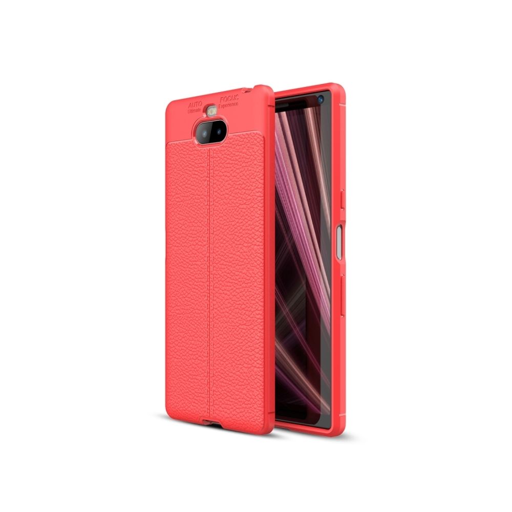 Wewoo - Coque antichoc TPU Litchi Texture pour Sony Xperia XA3 Ultra (rouge) - Coque, étui smartphone