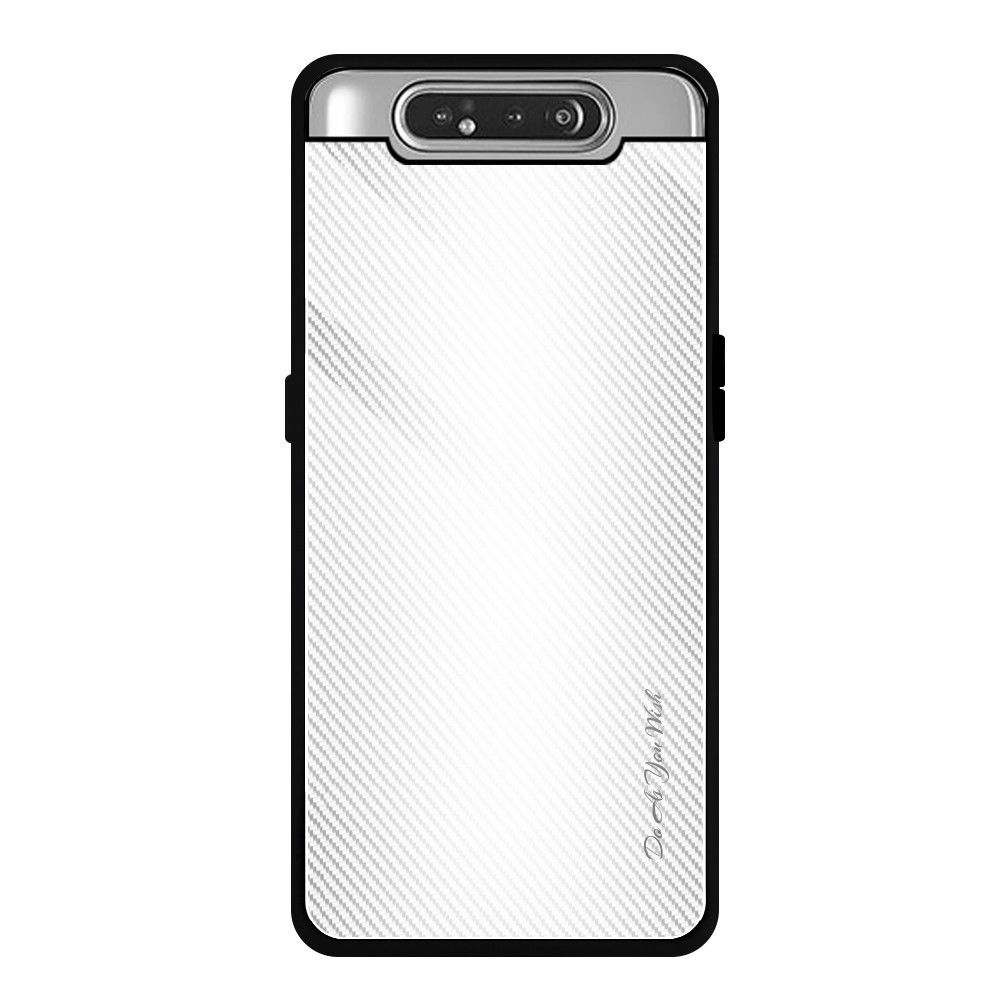 Wewoo - Coque Pour Galaxy A80 / A90 étui de protection en verre dégradé de texture blanc - Coque, étui smartphone