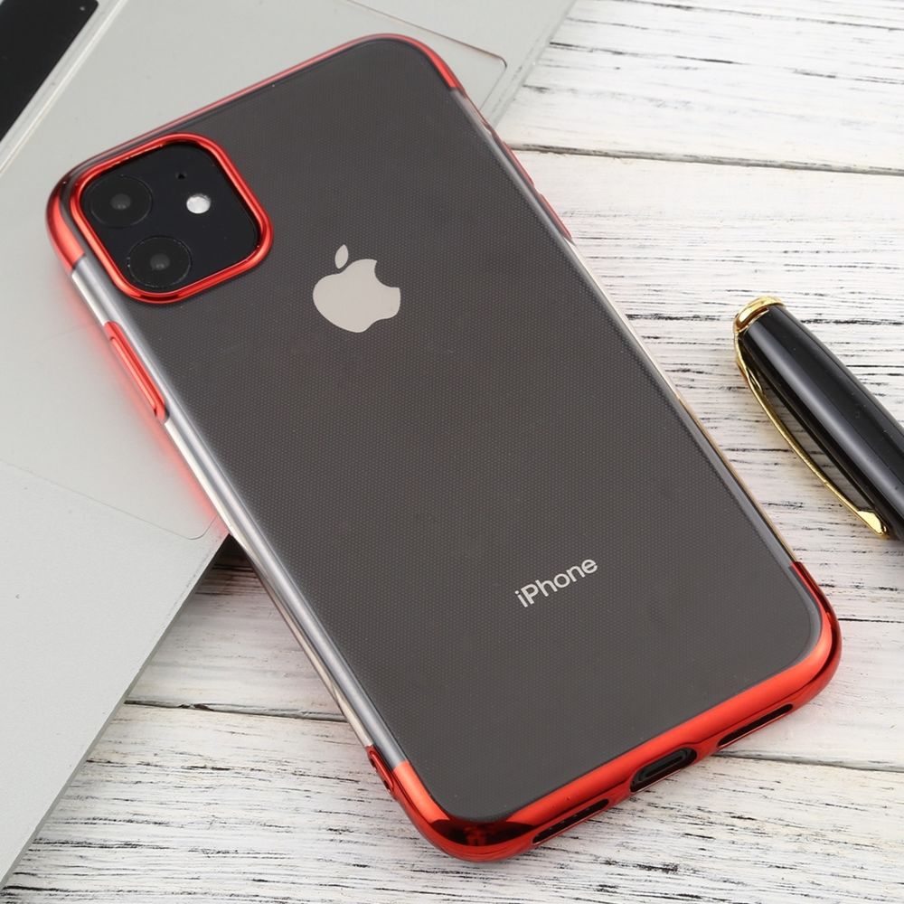 Wewoo - Coque Souple Pour iPhone 11 TPU Transparent Etui de protection téléphone mobile étanche et Rouge - Coque, étui smartphone