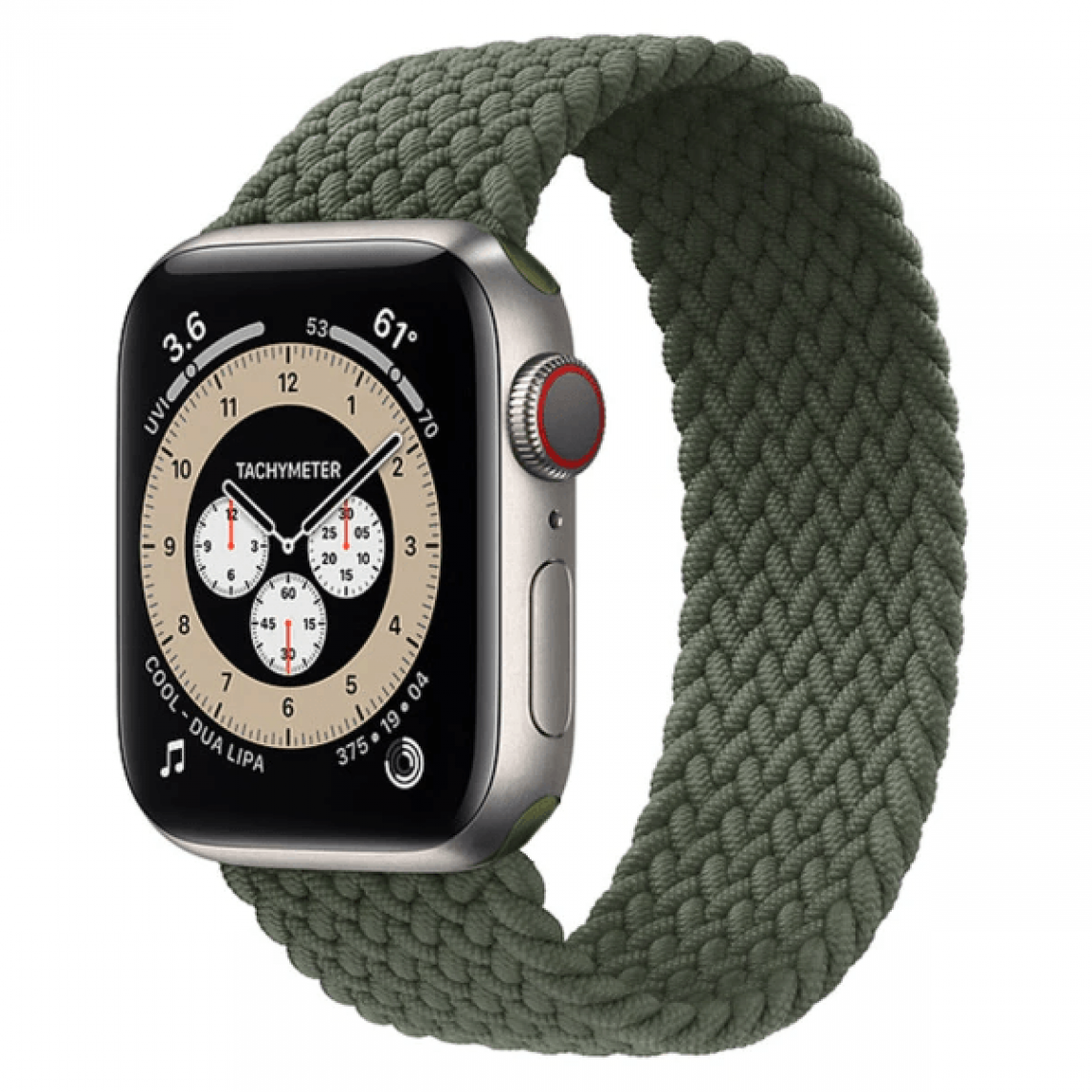 Phonecare - Bracelet Nylon Doux Solo pour Apple Watch Series 5 - 44mm (pouls: 170-182mm) - vert foncé - Autres accessoires smartphone