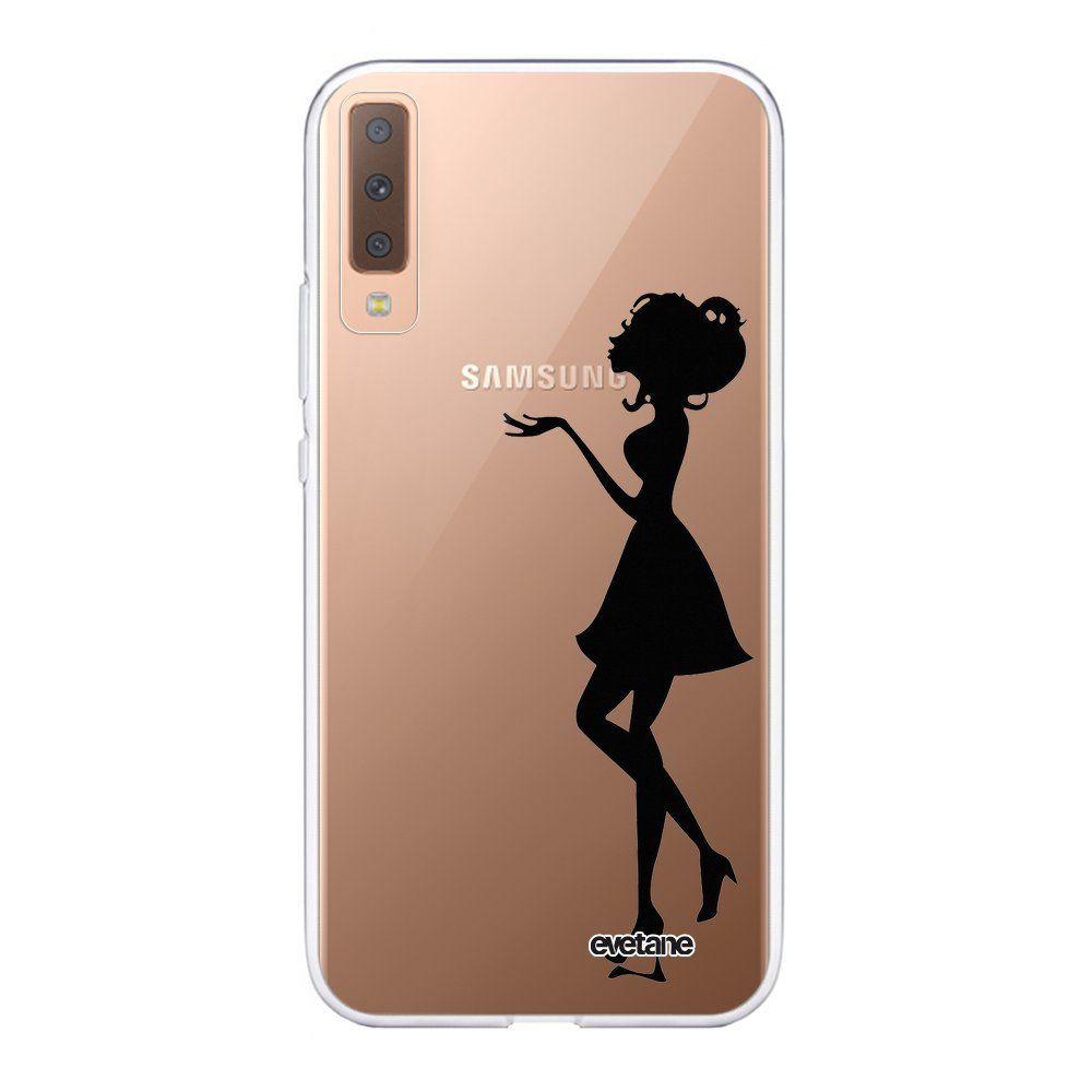 Evetane - Coque Samsung Galaxy A7 2018 souple transparente Silhouette Femme Motif Ecriture Tendance Evetane. - Coque, étui smartphone