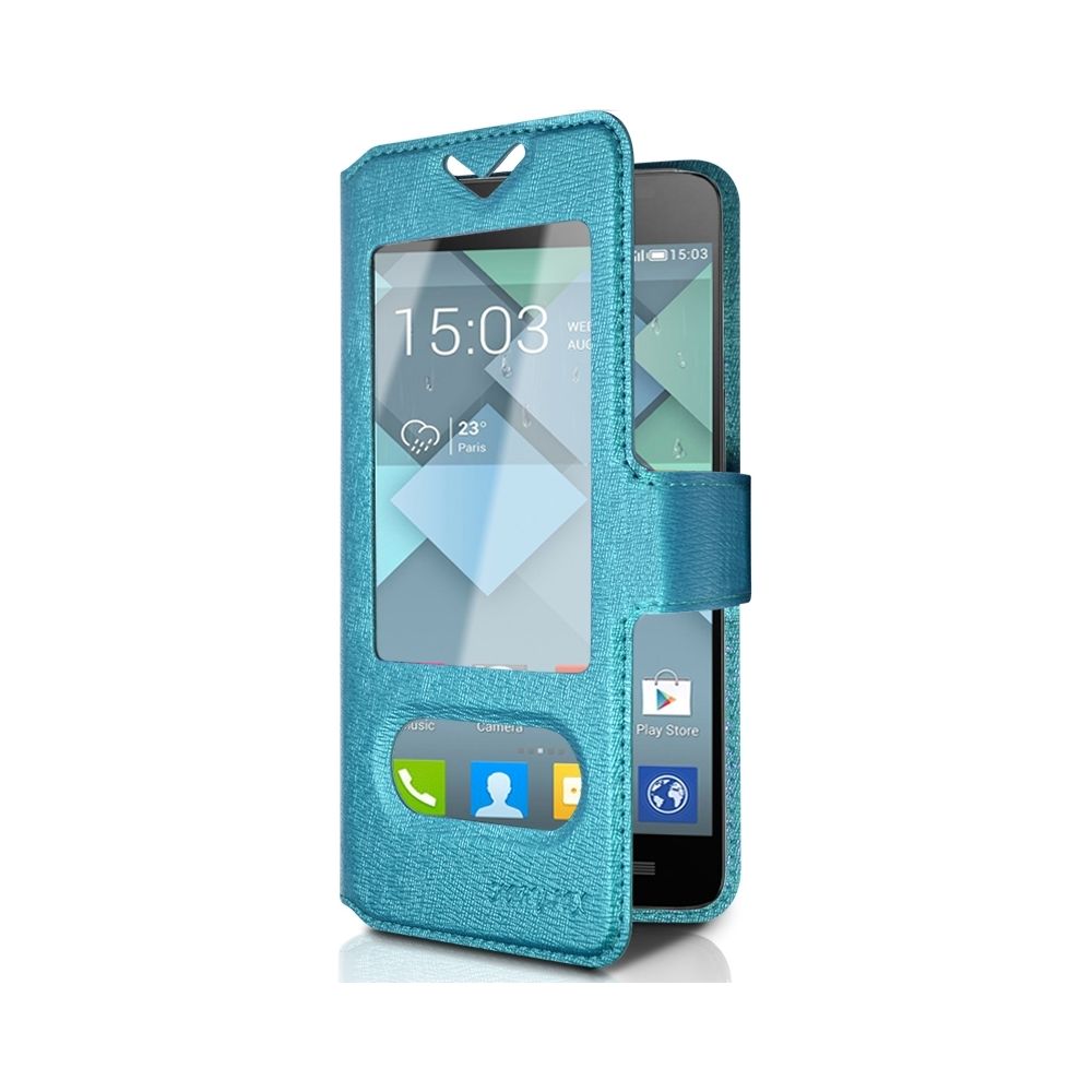Karylax - Housse Coque Etui S-view Universel XL Couleur Bleu Clair pour Asus Zenfone 2 - Autres accessoires smartphone