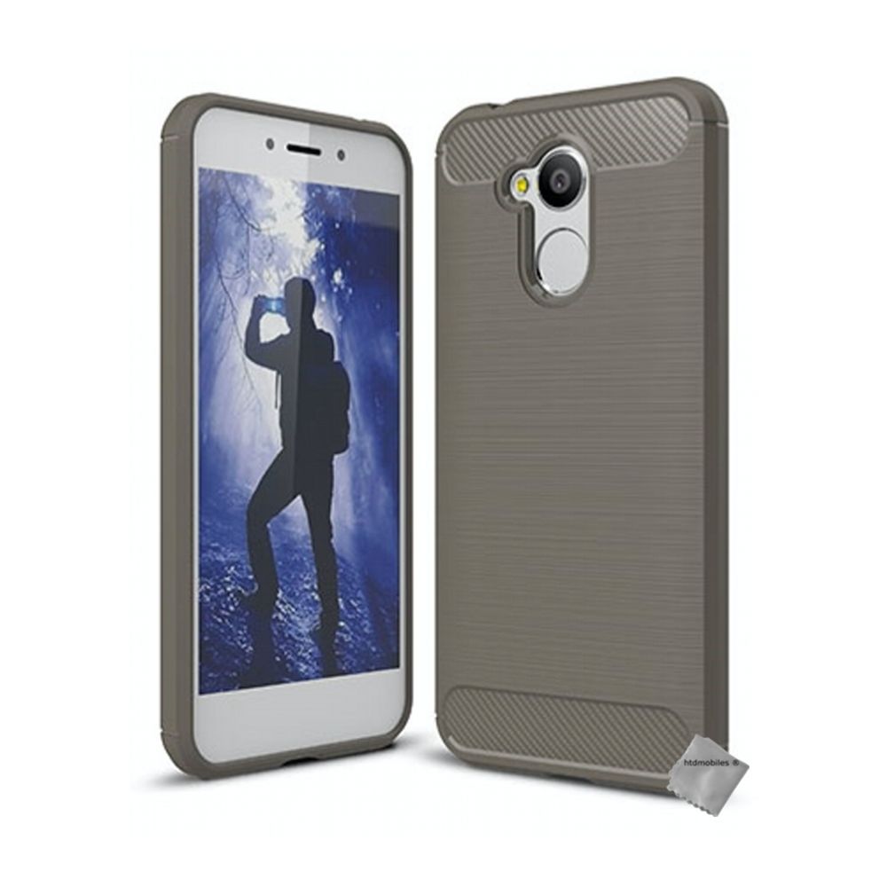 Htdmobiles - Housse etui coque silicone gel carbone pour Huawei Honor 6A + verre trempe - GRIS - Autres accessoires smartphone